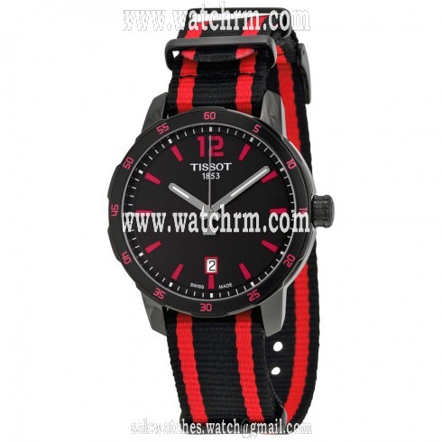 Tissot Quickster Black Dial Black and Hot Pink Nylon Unisex Watch T0954103705701