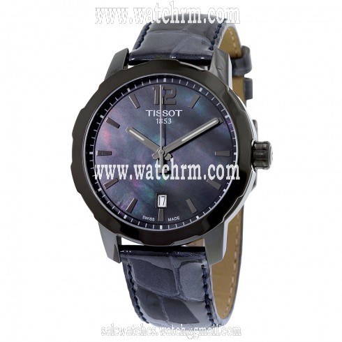 Tissot Quickster Black MOP Dial Anthracite Leather Unisex Watch T0954103612700