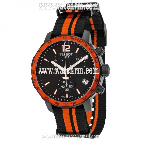 Tissot Quickster Chronograph Black Dial Black Synthetic Band Men's Sports Watch T0954173705700