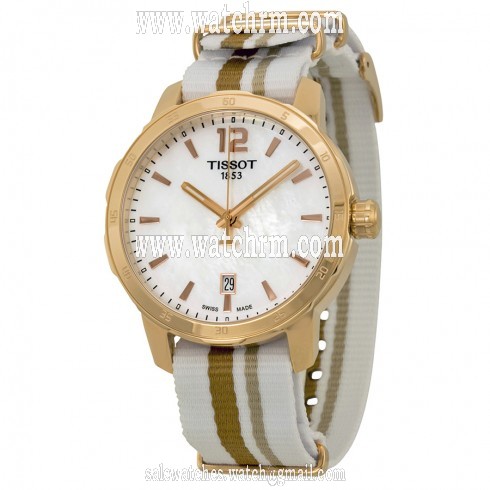 Tissot Quickster Mother of Pearl Dial Striped Nylon Strap Men's Watch T0954103711700