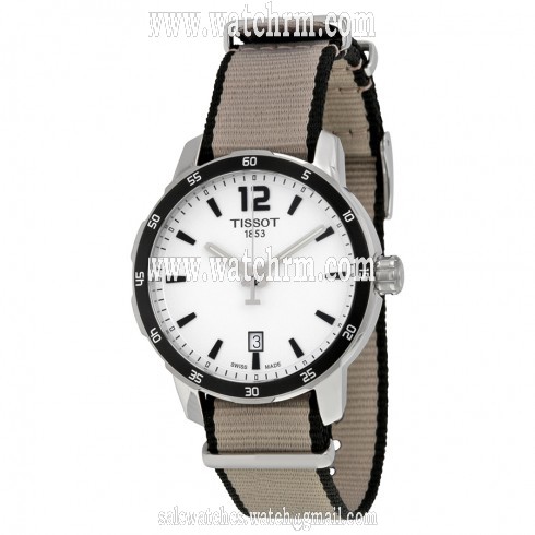 Tissot Quickster Silver Dial Stainless Steel Case Nylon Strap Men's Watch T0954101703700