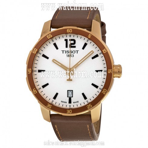 Tissot Quickster Silver White Dial Brown Leather Men's Watch T0954103603700