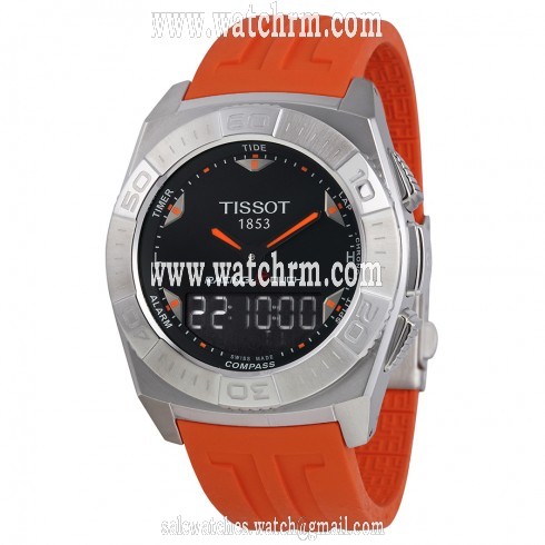 Tissot Racing-Touch Black Dial Black Chronograph Orange Rubber Strap Men's Watch T0025201705101