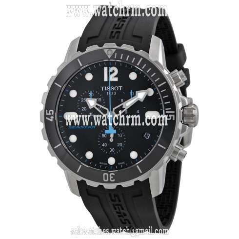 Tissot Seastar 1000 Chronograph Black Dial Black Rubber Men's Watch T0664171705700