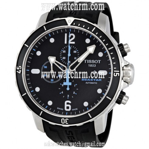 Tissot Seastar Chronograph Automatic Black Dial Men's Watch T0664271705700