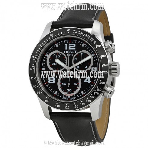 Tissot Sport V8 Black Dial Black Leather Men's Watch T039.417.16.057.02
