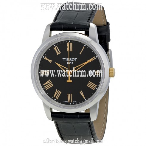 Tissot T-Classic Dream Black Dial Black Leather Men's Watch T033.410.26.053.00