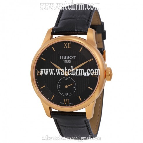 Tissot T Classic Le Locle Automatic Black Dial Black Leather Men's Watch T0064283605801
