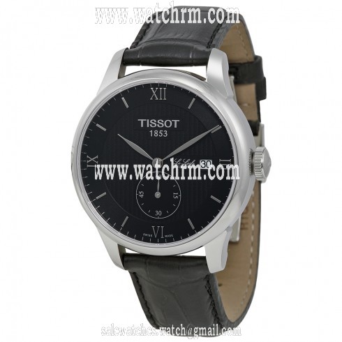 Tissot T Classic Le Locle Automatic Petite Black Dial Black Leather Men's Watch T0064281605801