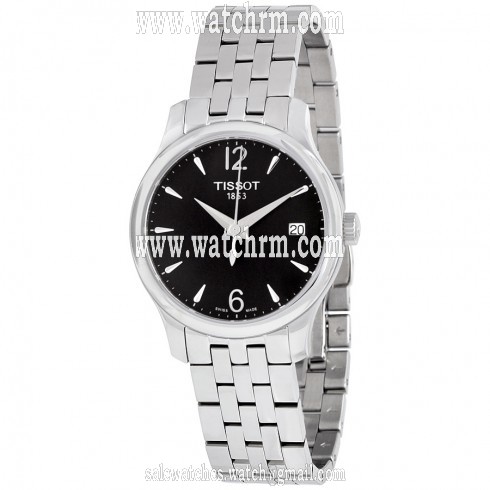 Tissot T-Classic Tradition Black Dial Stainless Steel Ladies Watch T0632101105700