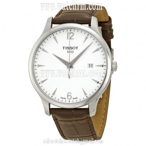 Tissot T Classic Tradition Silver Dial Brown Leather Men's Watch T0636101603700