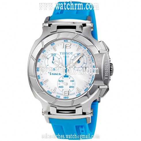 Tissot T Race Chronograph Sky Blue Silicone Strap Ladies Watch T0482171701702
