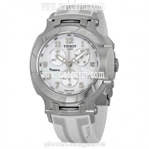 Tissot T-Race Chronograph White Grey Dial White Silicone Men's Watch T0484171701200