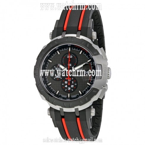 Tissot T-Race MotoGP 2015 Automatic Anthracite Dial Black and Red Rubber Band Men's Sports Watch T0924272706100