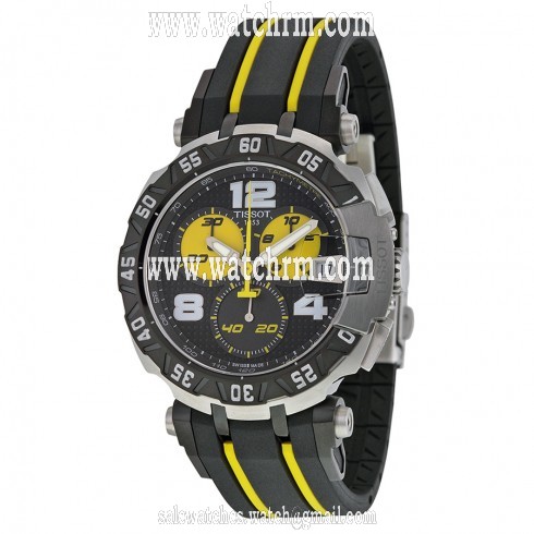 Tissot T-Race Thomas Luthi 2015 Black Dial Black and Yellow Rubber Band Men's Sports Watch T0924172705700