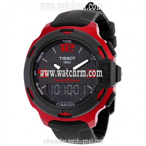 Tissot T-Race Touch Red Aluminium Black Dial Black Silicone Men's Sports Watch T0814209720700
