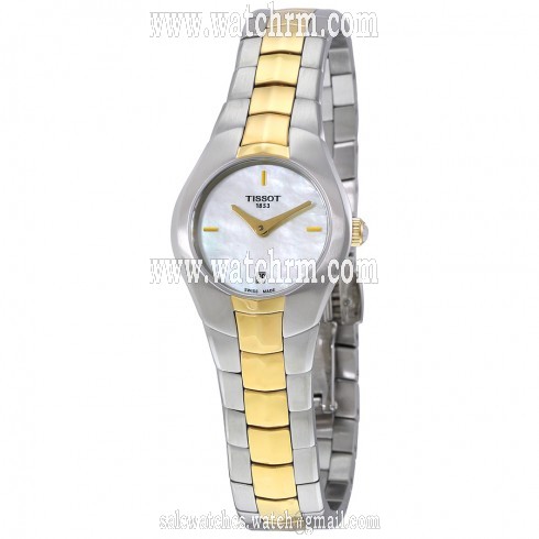 Tissot T-Round Mother of Pearl Dial Two-tone Ladies Watch T0960092211100