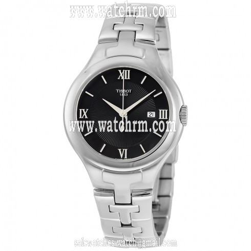 Tissot T-Trend T12 Black Dial Stainless Steel Ladies Watch T0822101105800