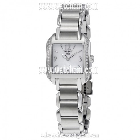 Tissot T-Wave Mother of Pearl Dial Diamond Ladies Watch T02138582