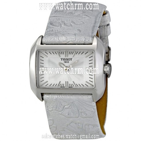 Tissot T Wave White Dial Leather Strap Ladies Watch T0233091603102