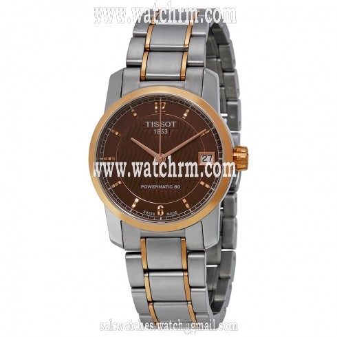 Tissot T-Classic Automatic Brown Dial Two-tone Ladies Watch T0872075529700