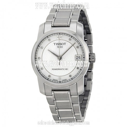 Tissot T-Classic Automatic Mother of Pearl Dial Titanium Ladies Watch T0872074411600