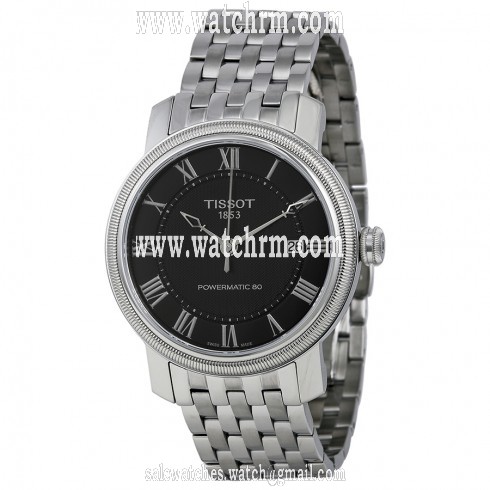 Tissot T-Classic Bridgeport Powermatic 80 Black Dial Stainless Steel Men's Watch T0974071105300