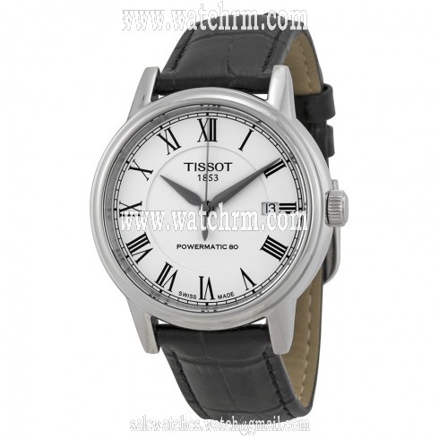 Tissot T-Classic Carson White Dial Black Leather Men's Watch T0854071601300