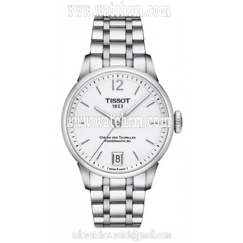 Tissot T-Classic Chemin Des Tourelles Automatic White Dial Stainless Steel Men's Watch T0992071103700