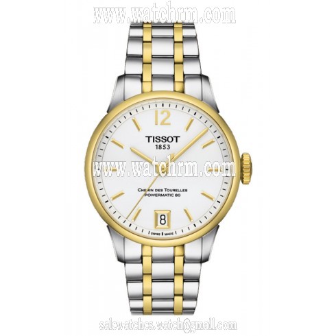 Tissot T-Classic Chemin Des Tourelles Automatic White Dial Two-Tone Stainless Steel Men's Watch T0992072203700
