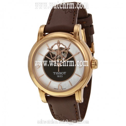 Tissot T-Classic Lady Heart Automatic Mother of Pearl Dial Brown Leather Ladies Watch T0502073711704