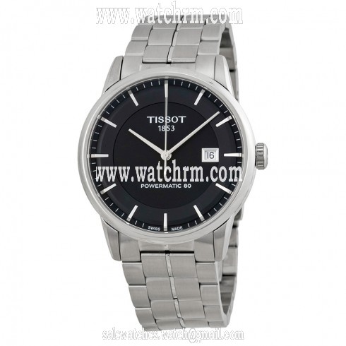 Tissot T-Classic Powermatic 80 Automatic Black Dial Stainless Steel Men's Watch T0864071105100