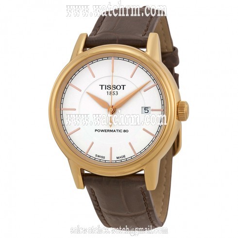 Tissot T-Classic Powermatic White Dial Brown Leather Men's Watch T0854073601100