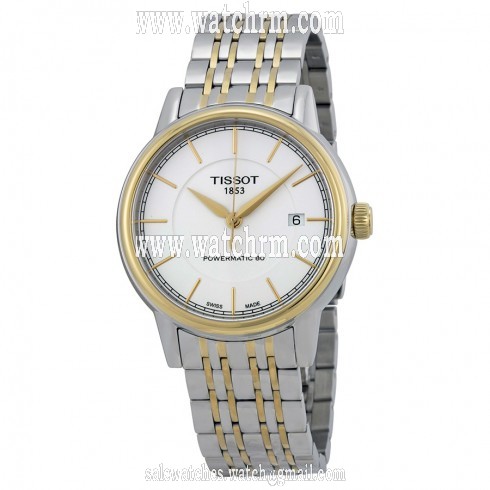 Tissot T-Classic Powermatic White Dial Two-tone Men's Watch T0854072201100