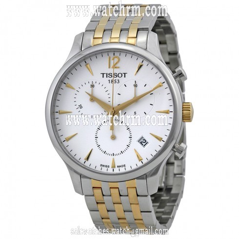 Tissot T-Classic Tradition Chronograph White Dial Two-tone Men's Watch T0636172203700