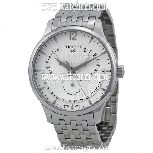 Tissot T-Classic Tradition Multi-Function White Dial Stainless Steel Perpetual Calendar Men's Watch T0636371103700