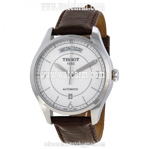 Tissot T-One Automatic Silver Dial Brown Leather Men's Watch T0384301603700