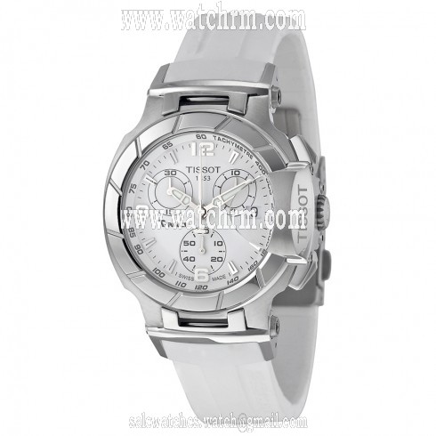 Tissot T-Race Chronograph White Rubber Strap Ladies Watch T0482171701700