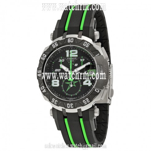 Tissot T-Race Nicky Hayden 2015 Black Dial Black and Green Rubber Band Men's Sports Watch T0924172705701
