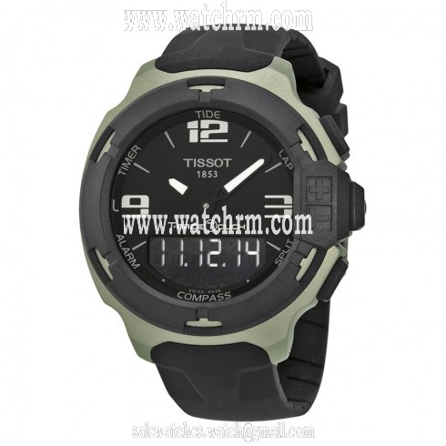 Tissot T-Race Touch Black Dial Black Rubber Men's Watch T0814209705701