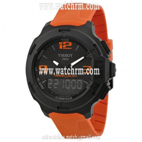 Tissot T-Race Touch Black Dial Orange Rubber Men's Watch T0814209705702