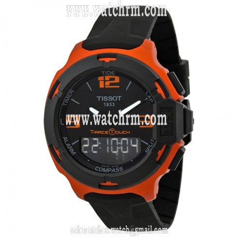 Tissot T-Race Touch Black Dial Orange Rubber Men's Watch T0814209705703