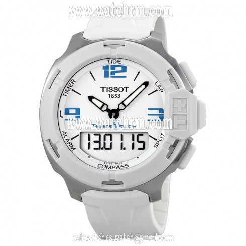 Tissot T-Race Touch White Analog Digital Dial White Synthetic Strap Men's Watch T0814201701701