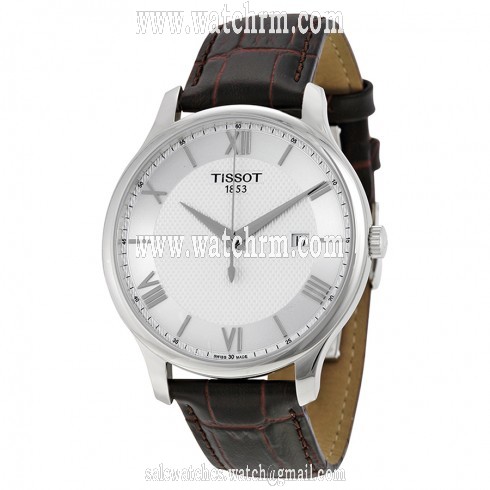 Tissot Tradition Silver Dial Brown Leather Men's Watch T0636101603800