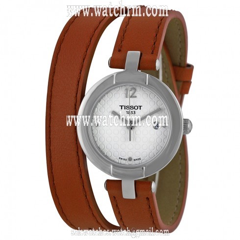 Tissot Trend Pinky Silver Dial Light Brown Leather Ladies Watch T0842101601704
