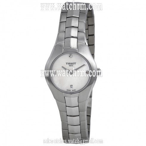 Tissot T-Round White Diamond Dial Stainless Steel Ladies Watch T0960091111600