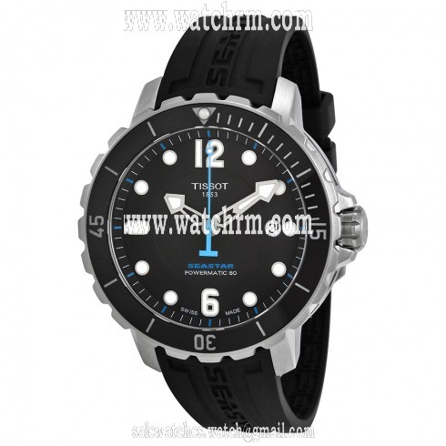 Tissot T-Sport Seastar 1000 Automatic Black Dial Black Rubber Men's Watch T0664071705702
