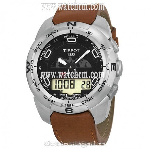 Tissot T-Touch Black Dial Tan Leather Men's Watch T0134201605110