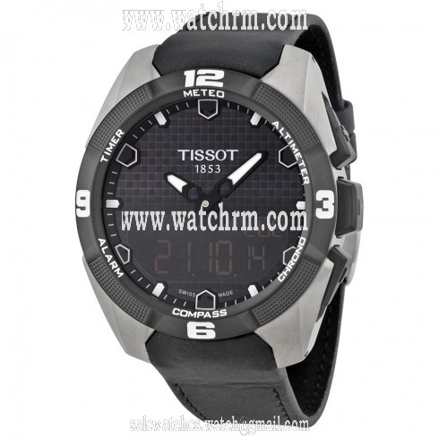 Tissot T-Touch Expert Solar Black Analog Digital Dial 30 Meters Water Resistant Black Leather Men's Watch T0914204605100