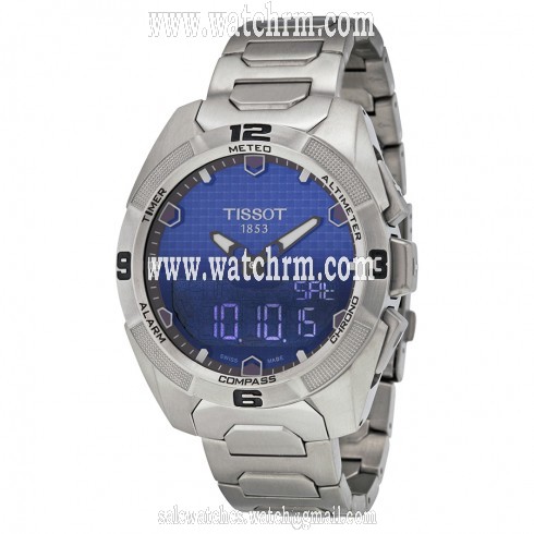 Tissot T-Touch Expert Solar Blue Dial Titanium Men's Watch T0914204404100